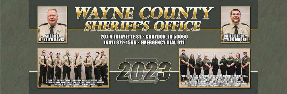 Magazine clipping of the Wayne County Sheriff's Office. Featured are the staff at the office.