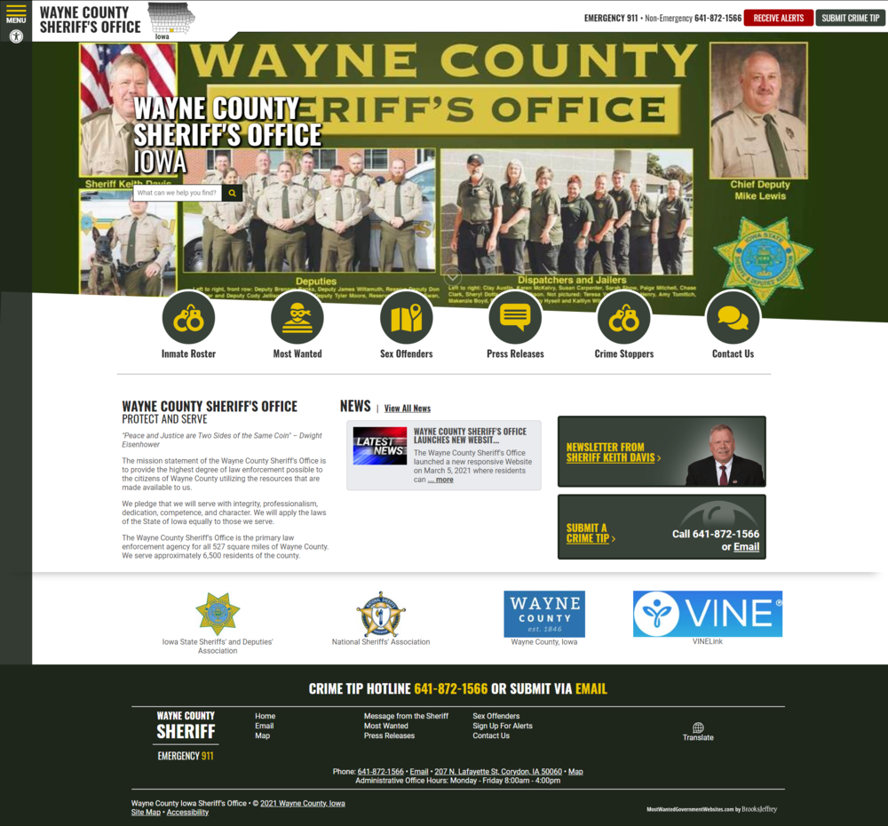 Wayne County Sheriff's Office Website